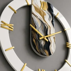 Orologi Da Parete Moderni-Selezionato da Mazzolaluce Grande orologio rotondo a muro resina effetto marmo 70cm