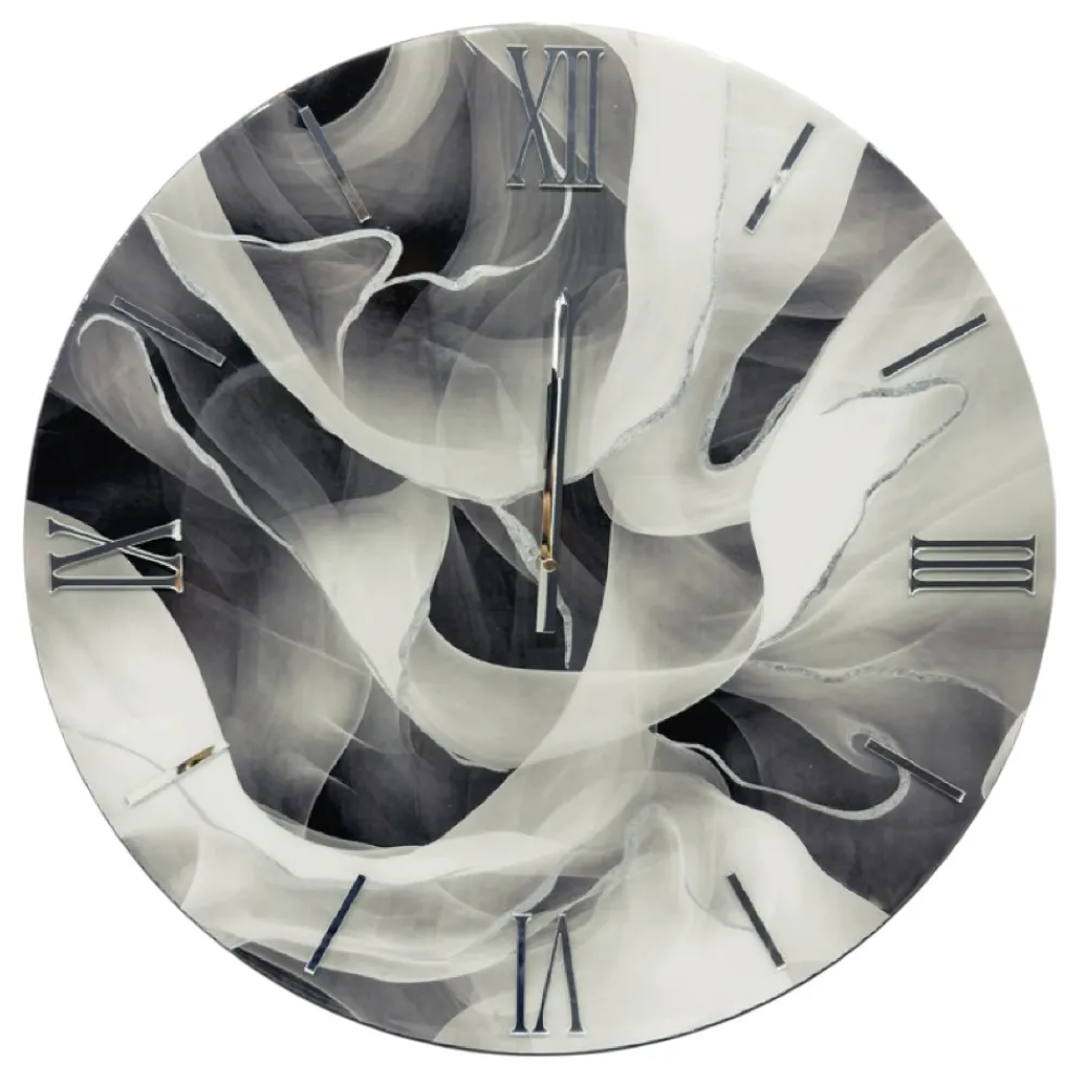 Orologi Da Parete Moderni-Selezionato da Mazzolaluce Grande orologio rotondo 80cm da parete in resina grigio nero