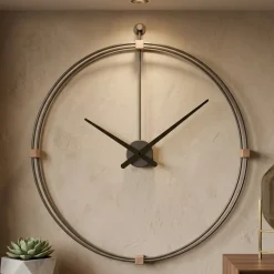 Orologi Da Parete Moderni-Selezionato da Mazzolaluce Grande orologio rotondo da parete tortora design moderno 100cm