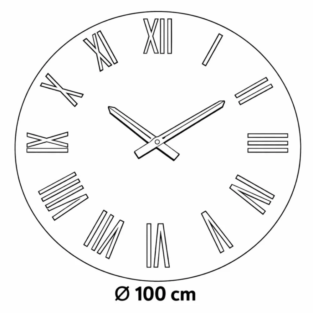 Orologi Da Parete Moderni-Selezionato da Mazzolaluce Grande orologio rotondo da parete specchio chiaro numeri romani argento