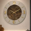 Orologi Da Parete Moderni-Selezionato da Mazzolaluce Grande orologio rotondo da parete effetto marmo dettagli oro