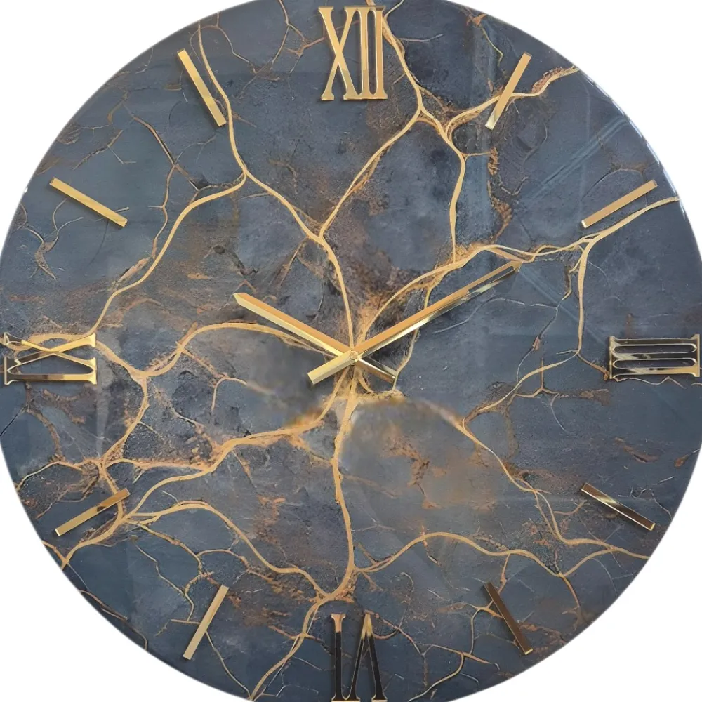 Orologi Da Parete Moderni-Selezionato da Mazzolaluce Grande orologio saturno per parete dimensione 100cm effetto marmo