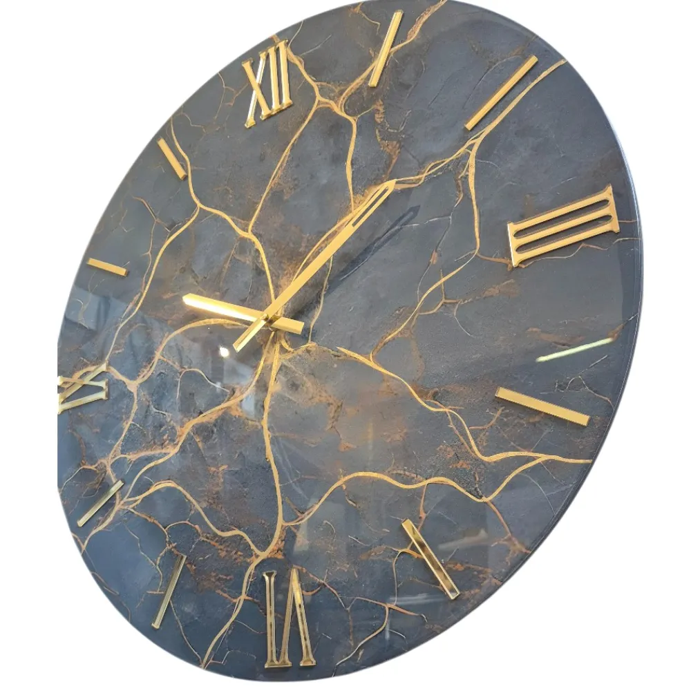 Orologi Da Parete Moderni-Selezionato da Mazzolaluce Grande orologio saturno per parete dimensione 100cm effetto marmo
