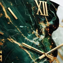 Orologi Da Parete Moderni-Selezionato da Mazzolaluce Grande orologio verde da parete design particolare effetto marmo 100cm