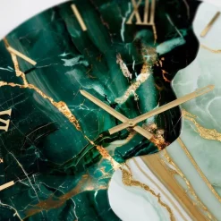 Orologi Da Parete Moderni-Selezionato da Mazzolaluce Grande orologio verde da parete design particolare effetto marmo 100cm