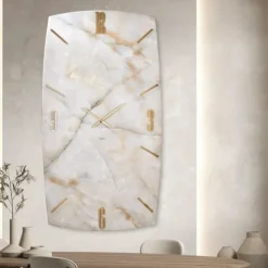 Orologi Da Parete Moderni-Selezionato da Mazzolaluce Grande orologio verticale da parete 150x80 resina effetto marmo