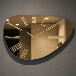 Orologi Da Parete Moderni-Selezionato da Mazzolaluce Grande orologio 60x90 da parete vetro bronzo design moderno