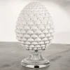 Soprammobili Moderni-Bongelli Preziosi Grande pigna bianca h35 ceramica base argentata