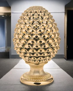 Soprammobili Moderni-Bongelli Preziosi Grande pigna da tavolo oro h35 ceramica