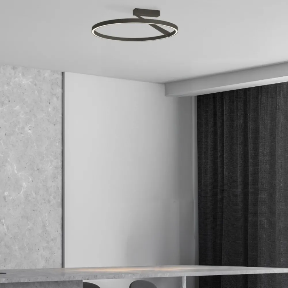 Plafoniere Moderne-Vivida International Grande plafoniera bronzo vivida meridiana led 44w 3000k 4000k
