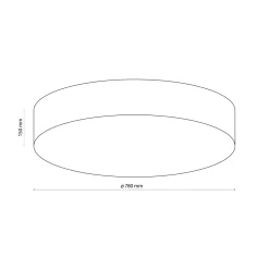 Plafoniere Moderne-Selezionato da Mazzolaluce Grande plafoniera cilindro di tessuto 78 cm da soffitto bianco per salotto moderno