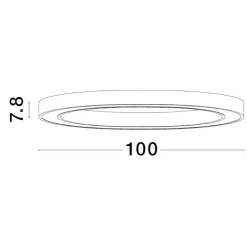 Plafoniere Moderne-Selezionato da Mazzolaluce Grande plafoniera da soffitto bianca moderna cerchio anello led 3000k 100 cm