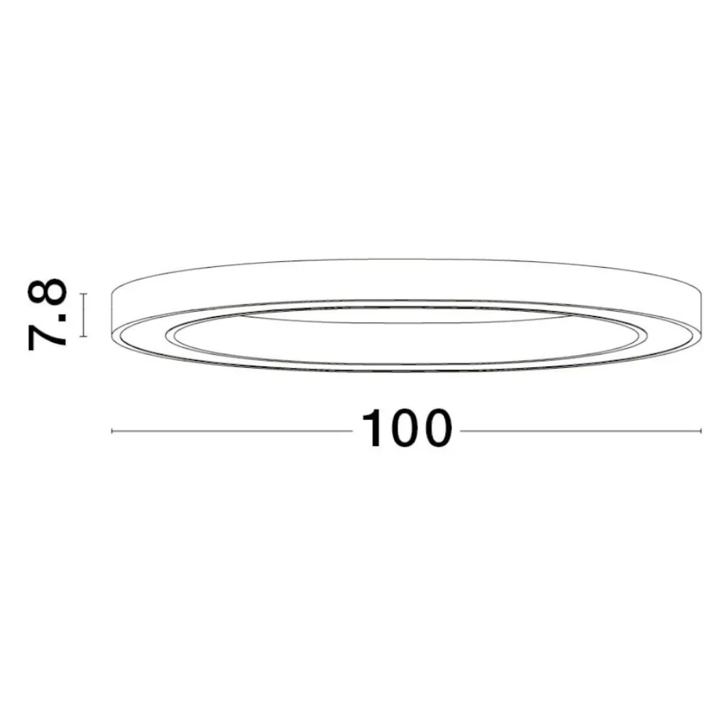 Plafoniere Moderne-Selezionato da Mazzolaluce Grande plafoniera da soffitto bianca moderna cerchio anello led 3000k 100 cm
