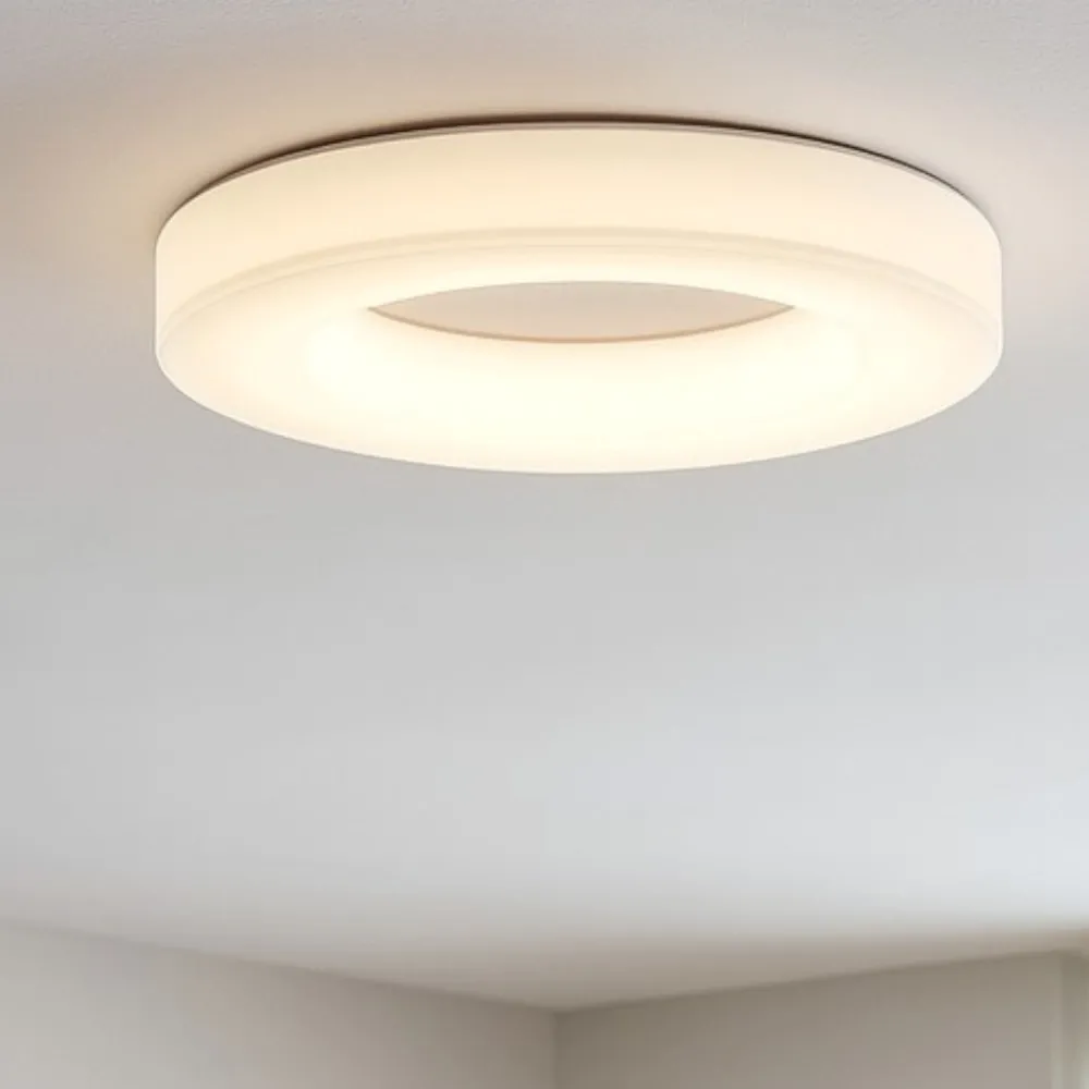 Plafoniere Moderne-Stilnovo Grande plafoniera led anello bianco dimmerabile saturn