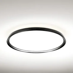 Plafoniere Moderne-Vivida International Grande plafoniera rotonda nera da soggiorno led 55w 3000k 4000k atena vivida