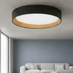 Plafoniere Moderne-Selezionato da Mazzolaluce Grande plafoniera rotonda nera 60cm led 50w 3000k dimmerabile