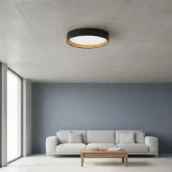 Plafoniere Moderne-Selezionato da Mazzolaluce Grande plafoniera rotonda nera 60cm led 50w 3000k dimmerabile
