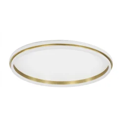 Plafoniere Moderne-Selezionato da Mazzolaluce Grande plafoniera tonda oro per salotto led 3000k 60cm