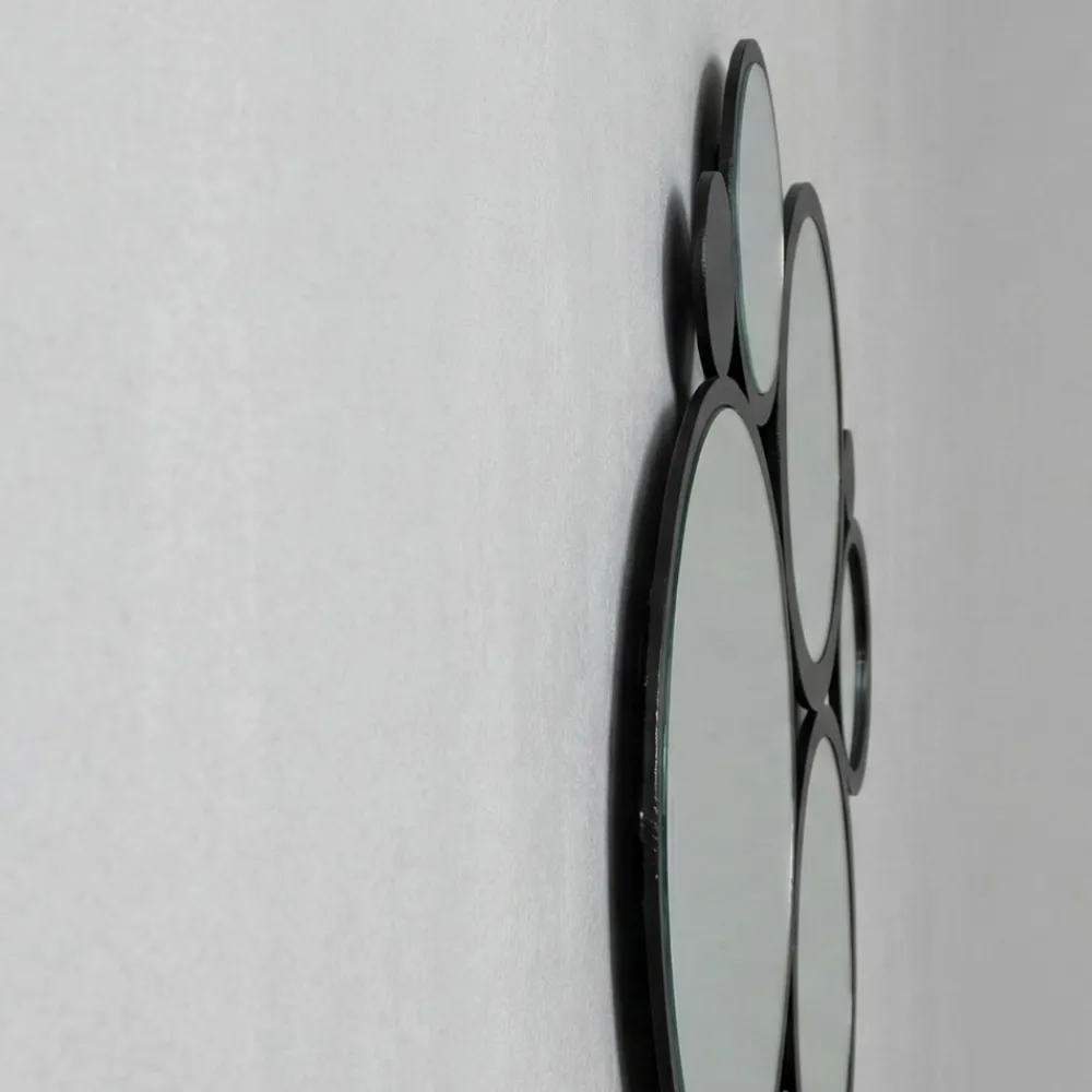 Specchi Da Parete-Selezionato da Mazzolaluce Grande specchio da parete nero cerchi 90x79 design moderno