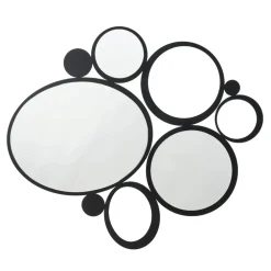 Specchi Da Parete-Selezionato da Mazzolaluce Grande specchio da parete nero cerchi 90x79 design moderno