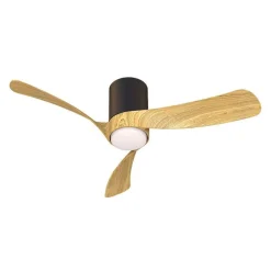 Ventilatori Da Soffitto-Selezionato da Mazzolaluce Grande ventilatore da soffitto ambienti 20mq nero e legno led cct con telecomando