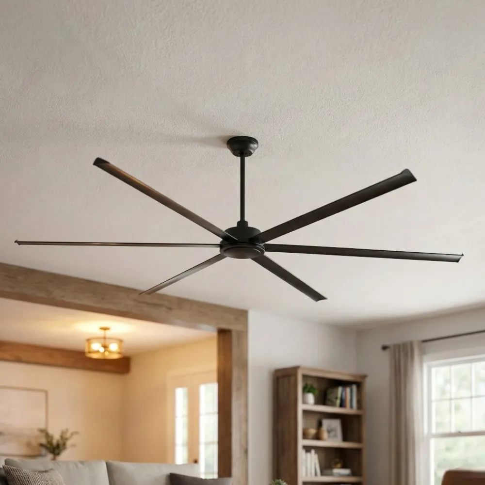Ventilatori Da Soffitto-Selezionato da Mazzolaluce Grande ventilatore nero da soffitto a pale 39mq con telecomando