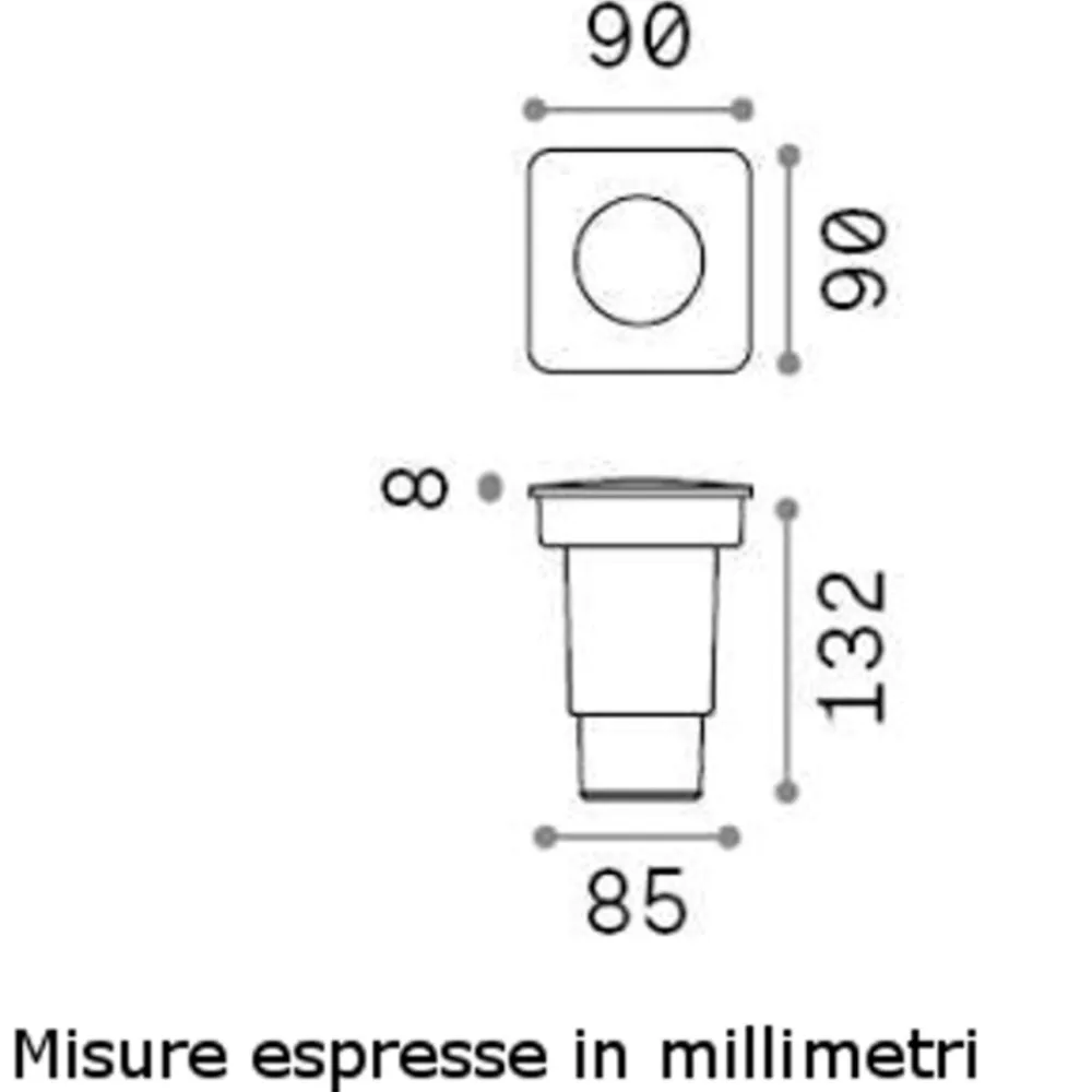 Faretti Da Esterno-Ideal Lux Gravity faretto per esterno da incasso a pavimento nero