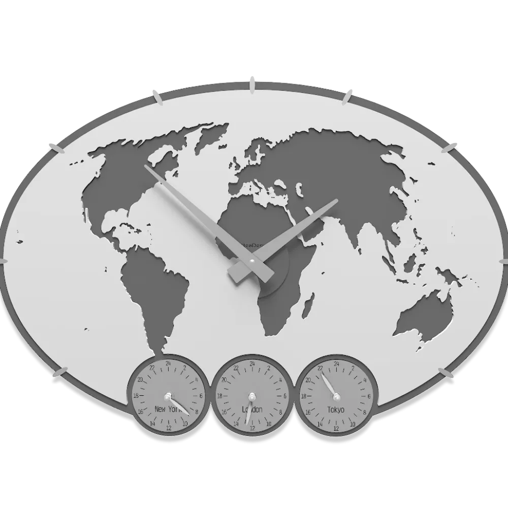 Orologi Da Parete Moderni-Selezionato da Mazzolaluce Greenwich orologio da parete planisfero bianco grigio