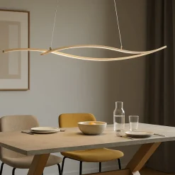 Lampadari Moderni-Eglo Grisolia lampadario effetto legno per soggiorno moderno led 20w 3000k