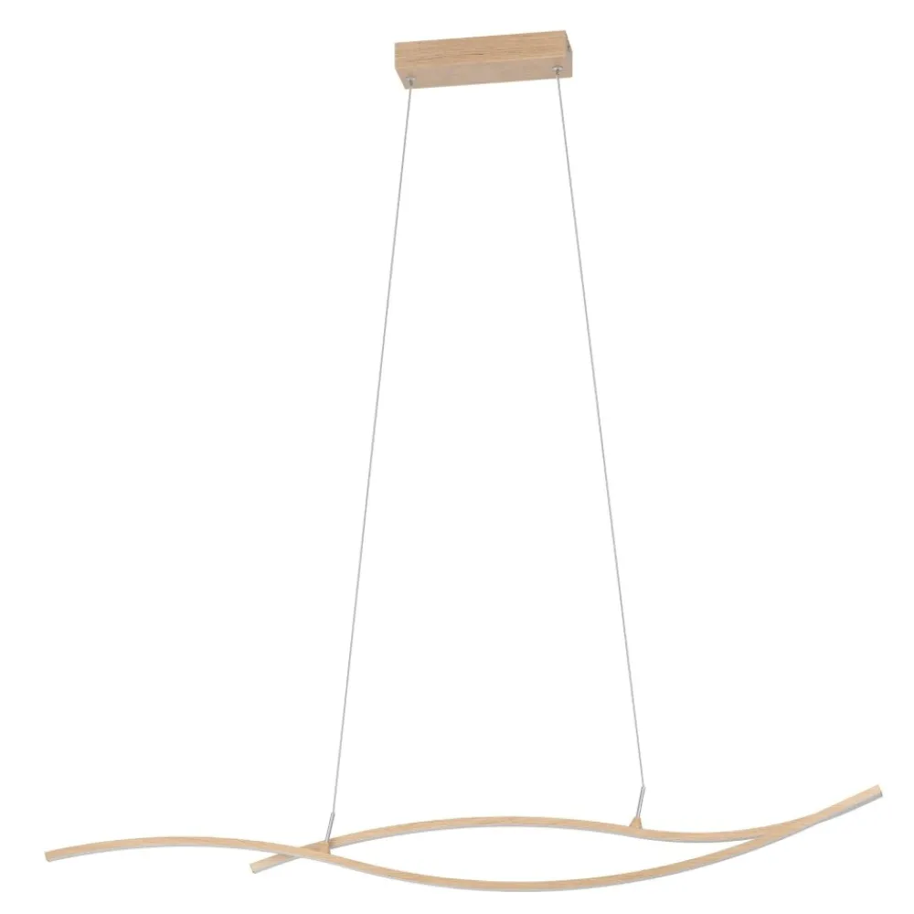 Lampadari Moderni-Eglo Grisolia lampadario effetto legno per soggiorno moderno led 20w 3000k