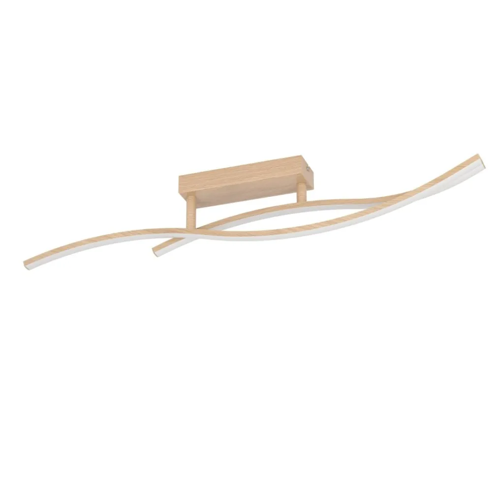 Plafoniere Moderne-Eglo Grisolia plafoniera effetto legno design moderna led 12w 4000k