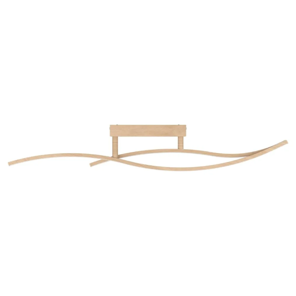 Plafoniere Moderne-Eglo Grisolia plafoniera effetto legno design moderna led 12w 4000k