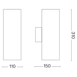 Applique Da Esterno-Ideal Lux Gun ap2 big applique da esterno grigio