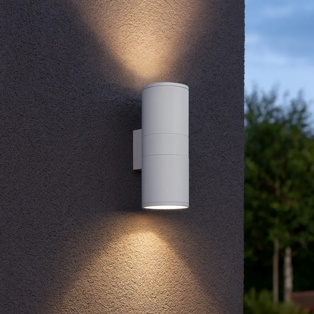 Applique Da Esterno-Ideal Lux Gun ap2 big applique per esterno ip44 cilindro bianco luce up&down