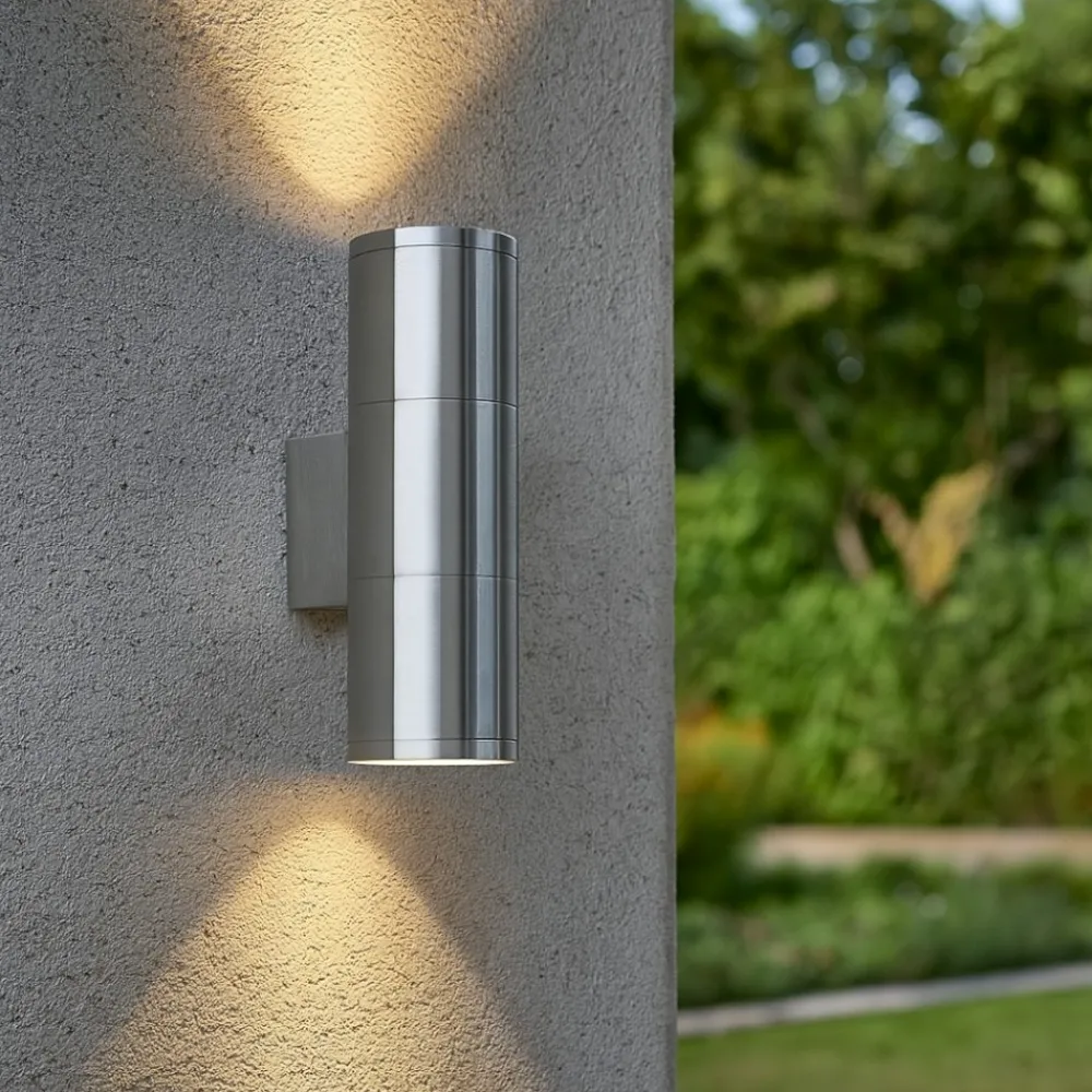 Applique Da Esterno-Ideal Lux Gun ap2 small applique per esterno cilindro ip44 alluminio