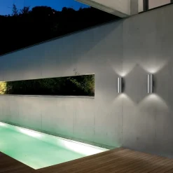 Applique Da Esterno-Ideal Lux Gun ap2 small applique per esterno cilindro ip44 alluminio