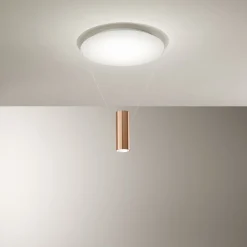 Plafoniere Moderne-Perenz Illuminazione Hang plafoniera bianco cilindro oro bronzato led 36w 3000k