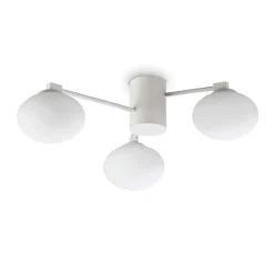 Plafoniere Moderne-Ideal Lux Hermes pl3 d60 plafoniera tre luci bianca per soggiorno