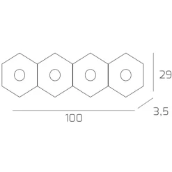 Plafoniere Moderne-Top Light Hexagon plafoniera 4 luci led toplight moderna metallo grigio antracite