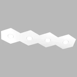 Plafoniere Moderne-Top Light Hexagon plafoniera per cucina moderna 4 luci bianca design toplight rettangolare