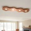 Plafoniere Moderne-Top Light Hexagon plafoniera toplight rettangolare 4 luci metallo foglia rame per cucina