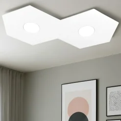 Plafoniere Moderne-Top Light Hexagon plafoniera bianco design moderna esagoni