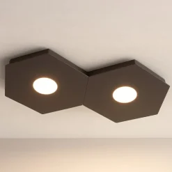 Plafoniere Moderne-Top Light Hexagon toplight plafoniera marrone esagonale moderna