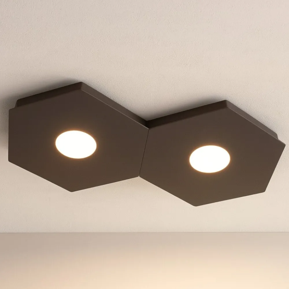 Plafoniere Moderne-Top Light Hexagon toplight plafoniera marrone esagonale moderna