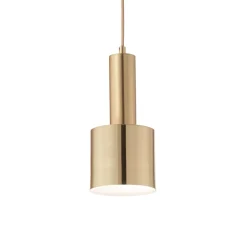 Lampade A Sospensione-Ideal Lux Holly sp1 lampada a sospensione cilindro ottone satinato