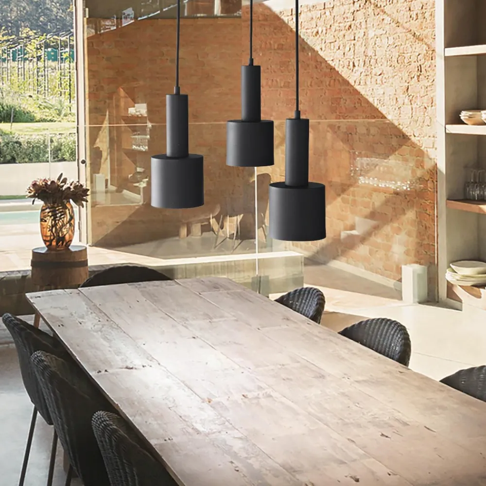 Lampade A Sospensione-Ideal Lux Holly sp1 lampada a sospensione nero per isola moderna