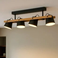 Plafoniere Moderne-Eglo Hornwood z plafoniera smart da cucina con 4 faretti led rgb da 2700k a 6500k