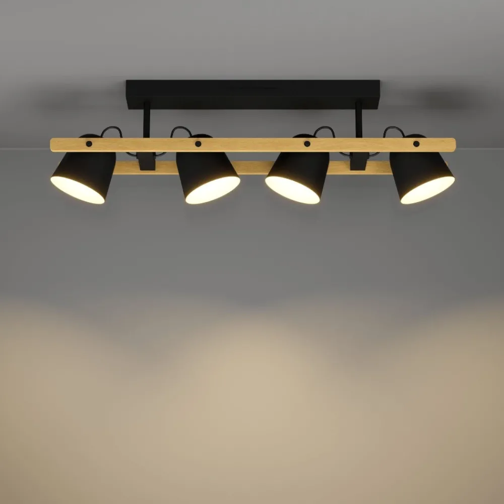 Plafoniere Moderne-Eglo Hornwood z plafoniera smart da cucina con 4 faretti led rgb da 2700k a 6500k