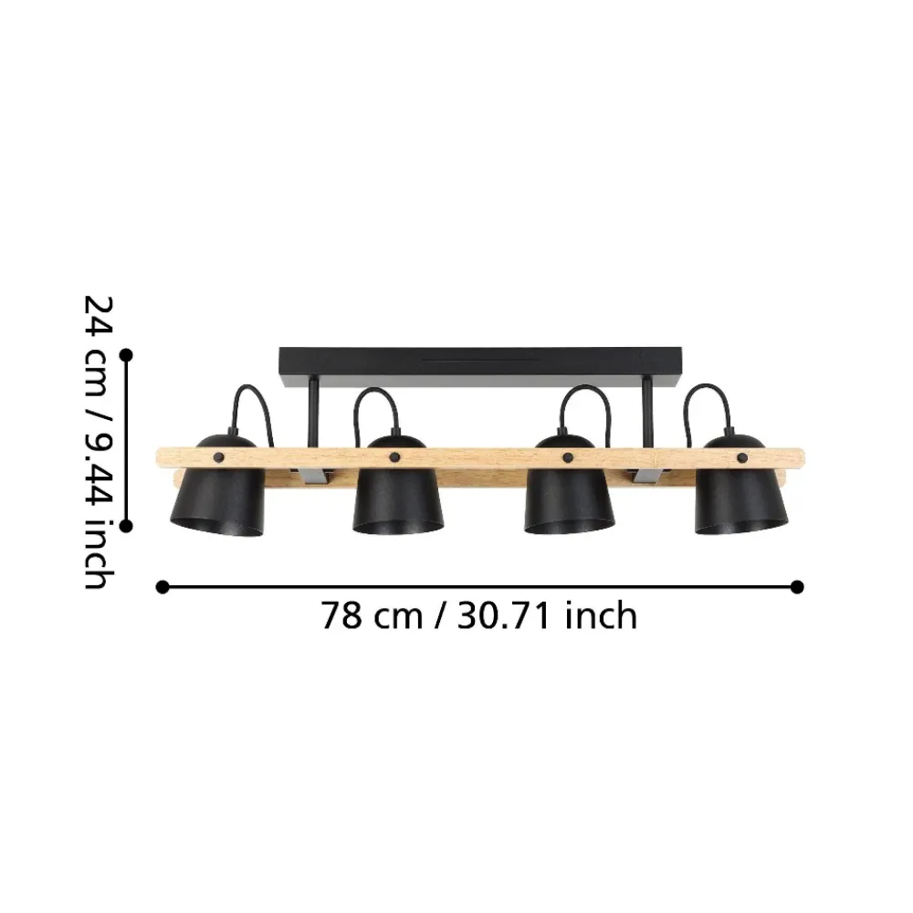 Plafoniere Moderne-Eglo Hornwood z plafoniera smart da cucina con 4 faretti led rgb da 2700k a 6500k