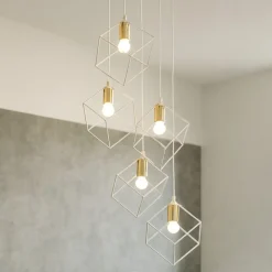 Lampadari Moderni-Ideal Lux Ice sp5 bianco lampadario per salotto moderno